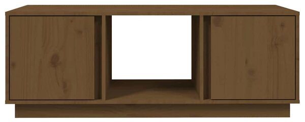 Mézbarna tömör fenyőfa dohányzóasztal 110 x 50 x 40 cm
