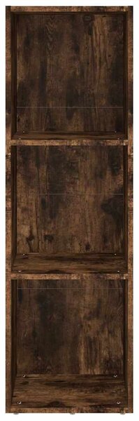 Füstös tölgy színű szerelt fa könyv-/TV-szekrény 36x30x114 cm