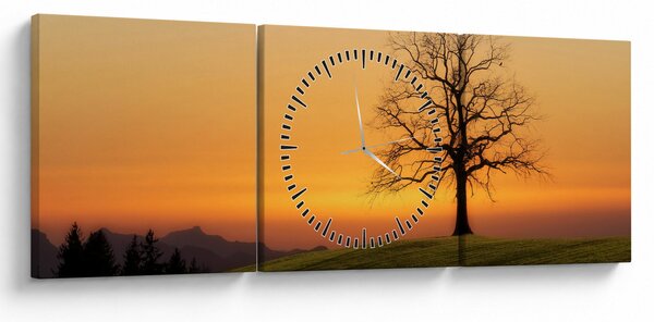 Naplemente a réten képe (órával) (90x30 cm)