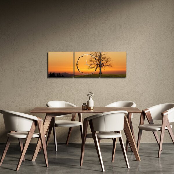 Naplemente a réten képe (órával) (90x30 cm)