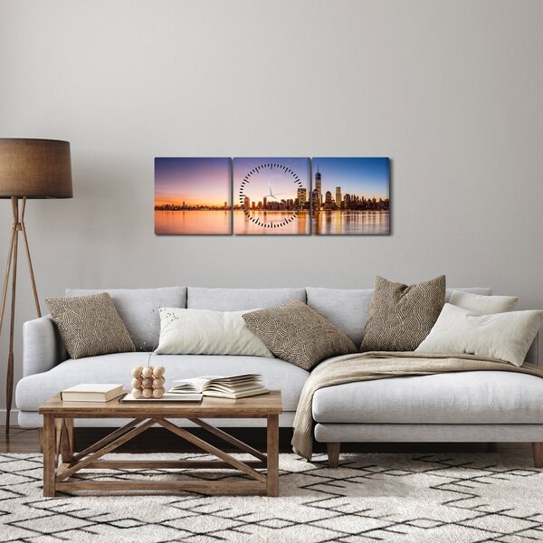 Egy város képe naplementekor (órával) (90x30 cm)