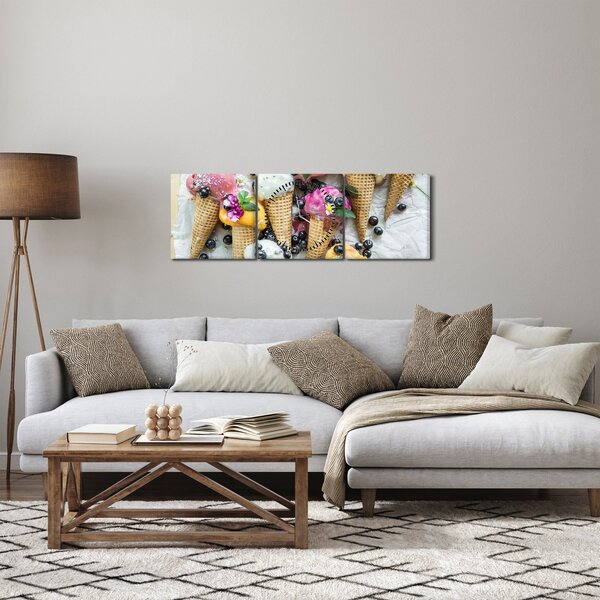 Fagylaltok képe (órával) (90x30 cm)