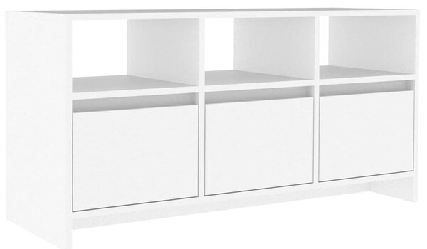 Fehér szerelt fa TV-szekrény 102 x 37,5 x 52,5 cm