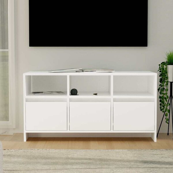 Fehér szerelt fa TV-szekrény 102 x 37,5 x 52,5 cm