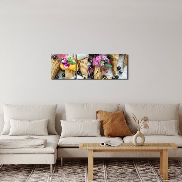 Fagylaltok képe (órával) (90x30 cm)