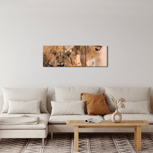 Egy oroszlán képe (órával) (90x30 cm)