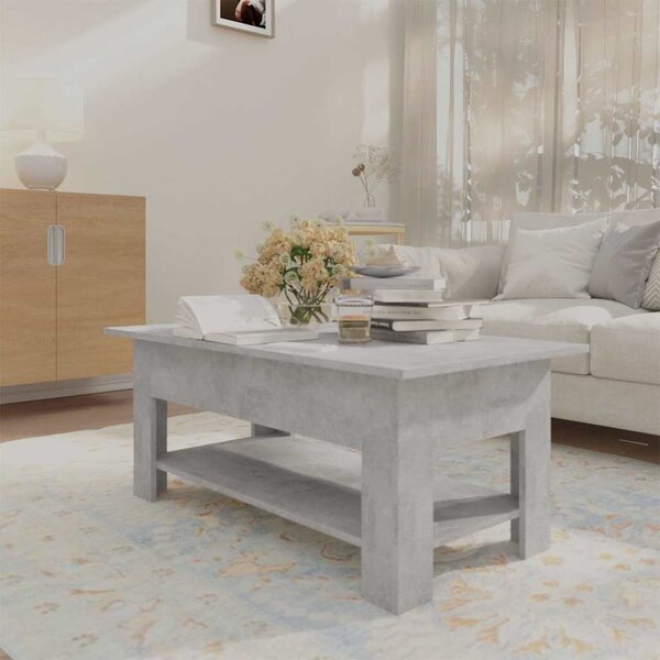 Betonszürke szerelt fa dohányzóasztal 102 x 55 x 42 cm