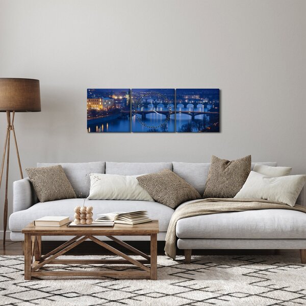 A prágai hidak képe (órával) (90x30 cm)