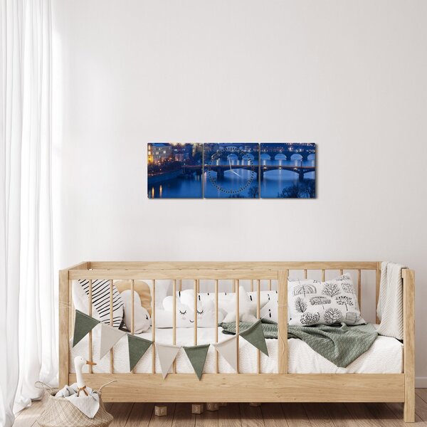 A prágai hidak képe (órával) (90x30 cm)