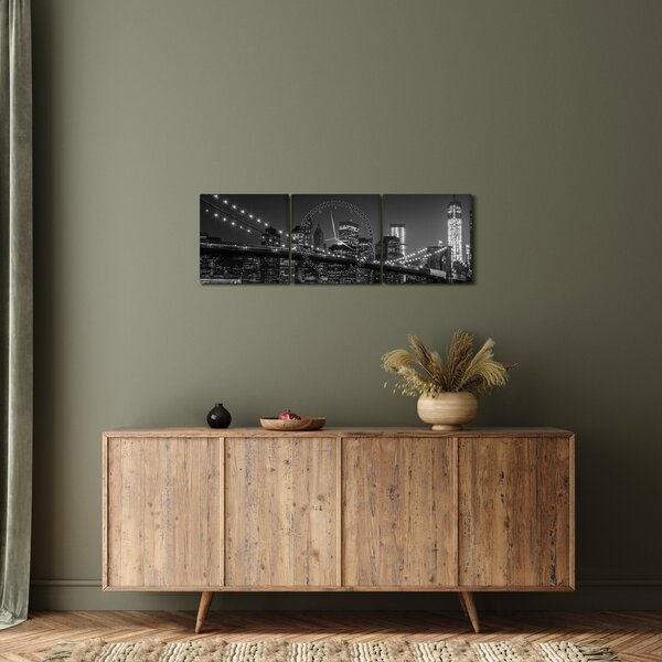 A New York-i Brooklyn-híd képe (órával) (90x30 cm)