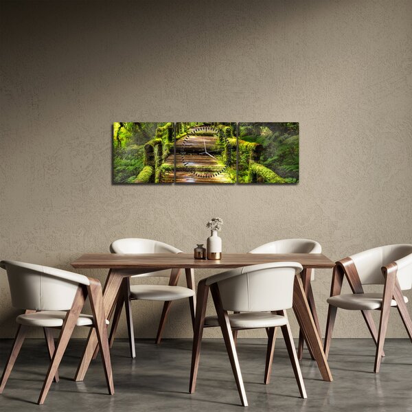 Lépcső az esőerdőben képe (órával) (90x30 cm)