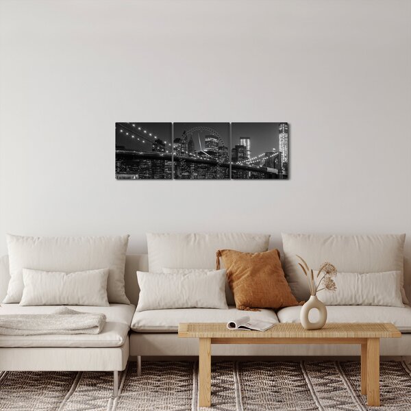 A New York-i Brooklyn-híd képe (órával) (90x30 cm)