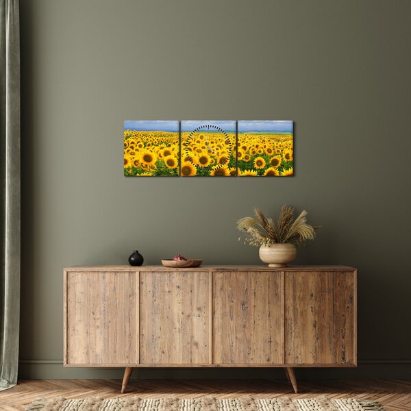 A napraforgó mező képe (órával) (90x30 cm)