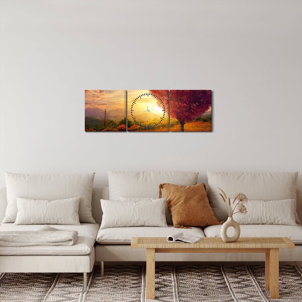 A szív alakú fa képe (órával) (90x30 cm)