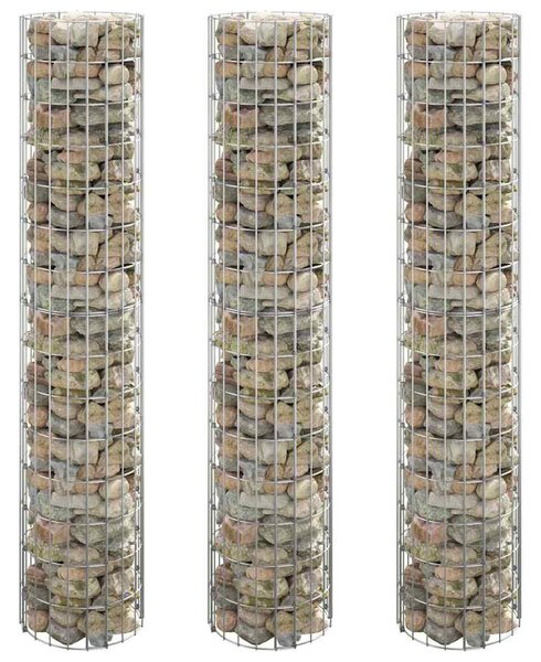 3 db kör alakú horganyzott acél gabion magaságyás Ø30 x 150 cm