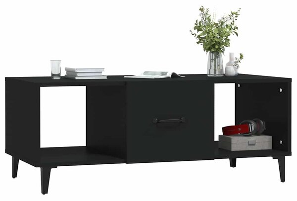 Fekete szerelt fa dohányzóasztal 102 x 50 x 40 cm