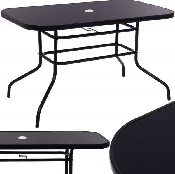 Springos kerti Asztal 140x80x70cm - Fekete