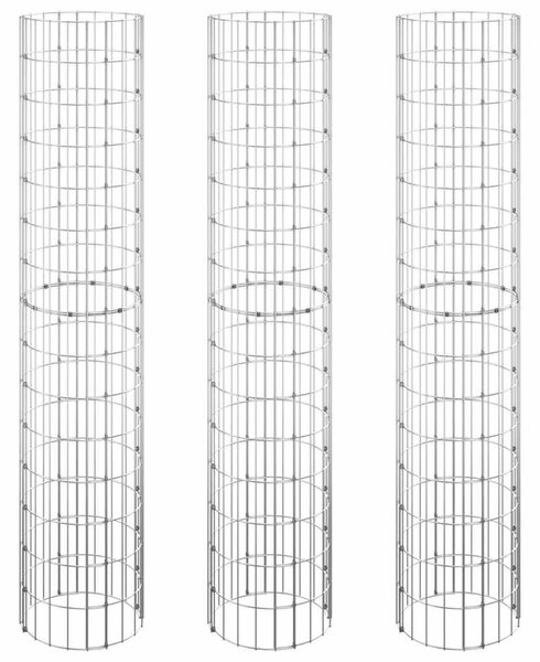 3 db kör alakú horganyzott acél gabion magaságyás Ø30 x 150 cm