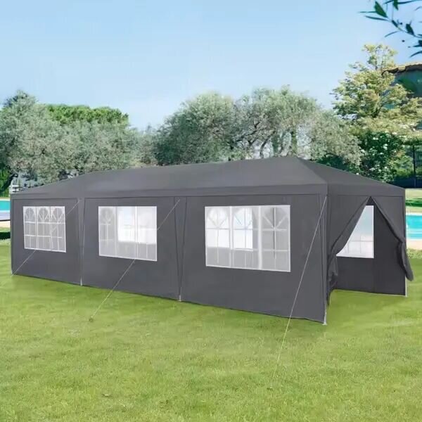 MultiGarden kerti pavilon Sátor 3x9m, 8 fal - Szürke