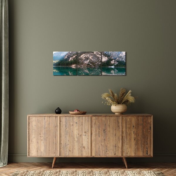 Kép egy hegyi tóról (órával) (90x30 cm)