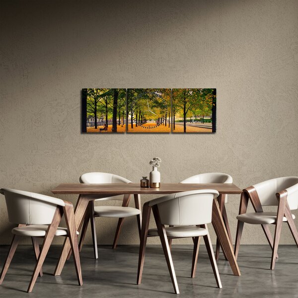 Egy kép az őszi fák sikátorából (órával) (90x30 cm)