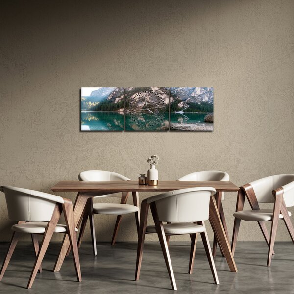 Kép egy hegyi tóról (órával) (90x30 cm)