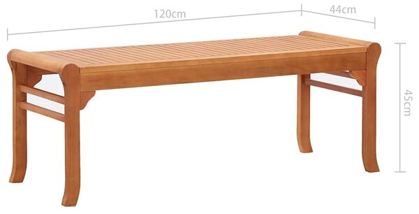 Kétszemélyes tömör eukaliptuszfa kerti pad 120 cm