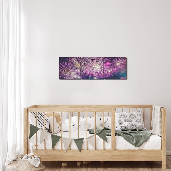 Tűzijáték képe (órával) (90x30 cm)
