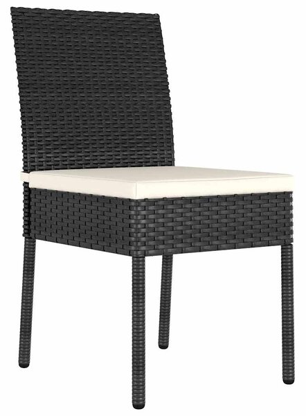 4 db fekete polyrattan kerti étkezőszék
