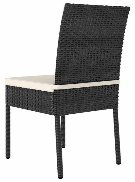 4 db fekete polyrattan kerti étkezőszék
