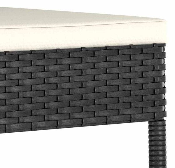 4 db fekete polyrattan kerti étkezőszék