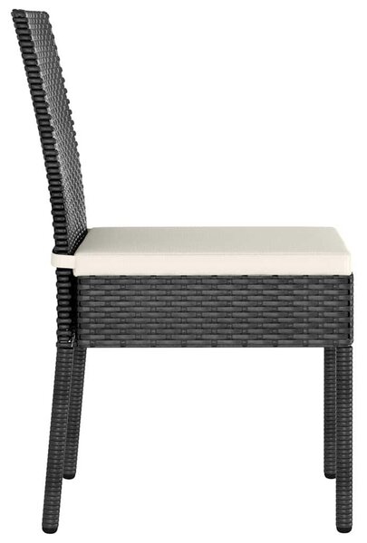 4 db fekete polyrattan kerti étkezőszék