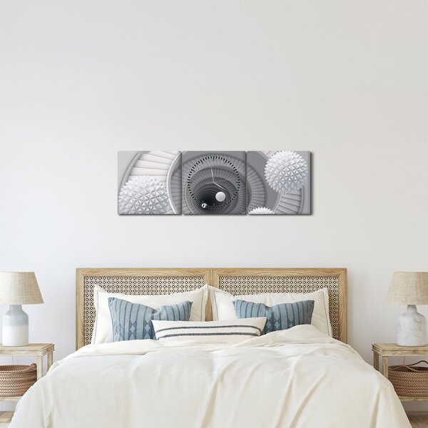 A 3D absztrakció képe (órával) (90x30 cm)