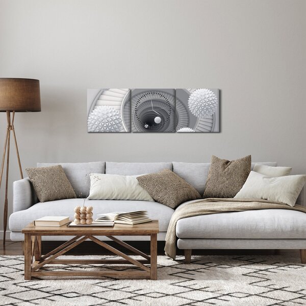 A 3D absztrakció képe (órával) (90x30 cm)