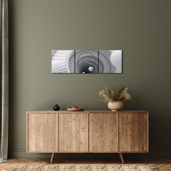 A 3D absztrakció képe (órával) (90x30 cm)