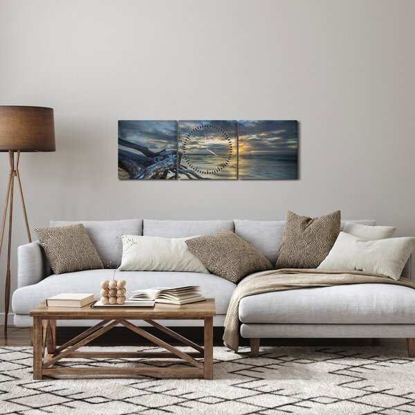 Tenger naplementekor képe (órával) (90x30 cm)