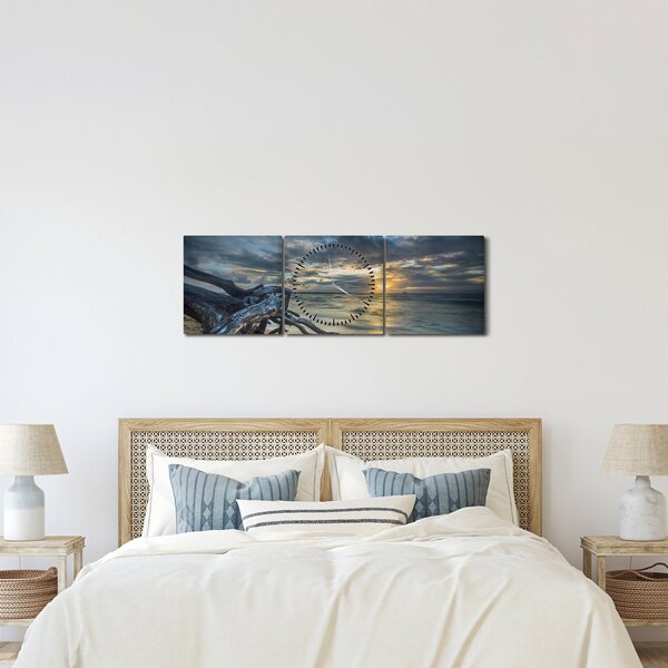 Tenger naplementekor képe (órával) (90x30 cm)