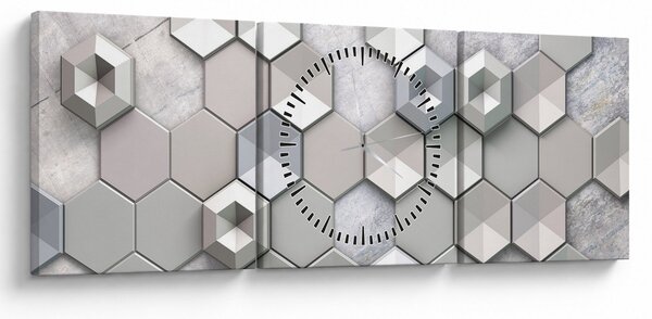 A 3D absztrakció képe (órával) (90x30 cm)