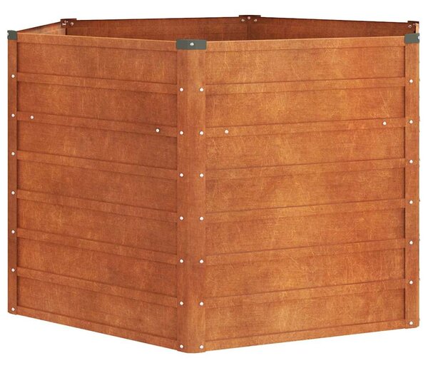 Rozsda színű corten acél kerti magaságyás 129 x 129 x 77 cm