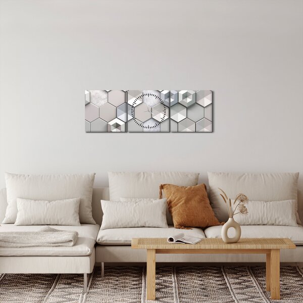 A 3D absztrakció képe (órával) (90x30 cm)