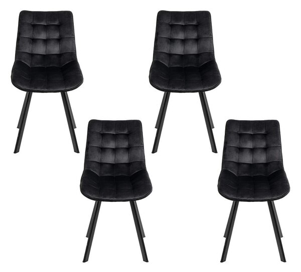 AVENBERG NOLA Étkezőszék szett - 4 db, fekete