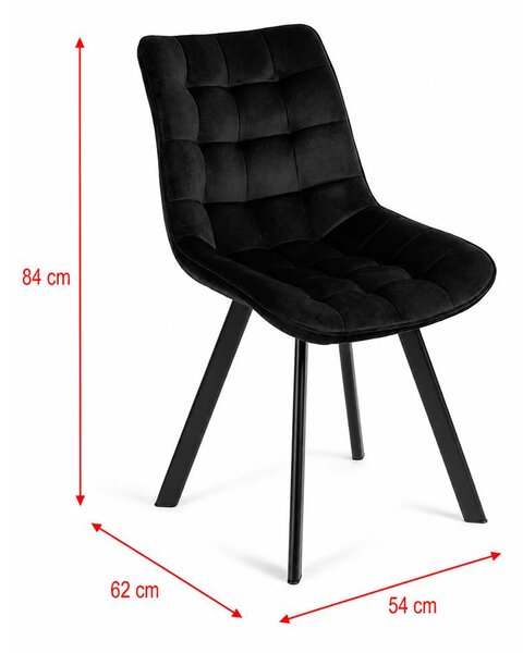 AVENBERG NOLA Étkezőszék szett - 4 db, fekete