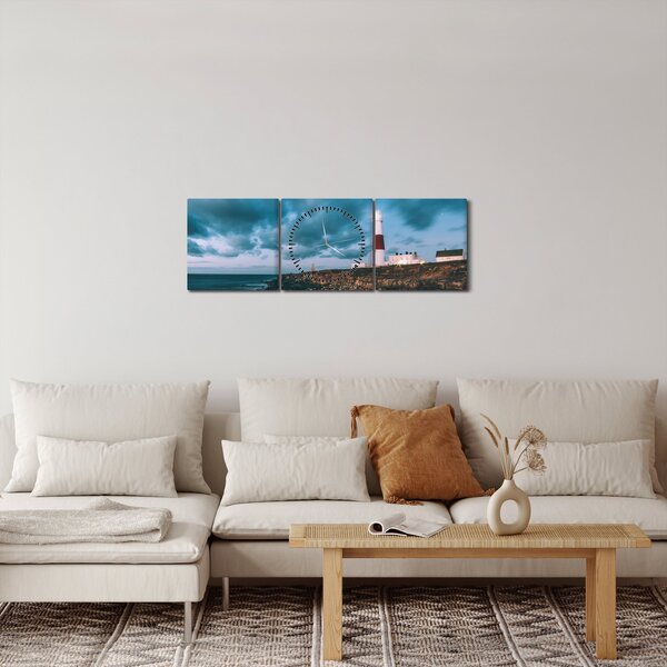 Világítótorony képe (órával) (90x30 cm)