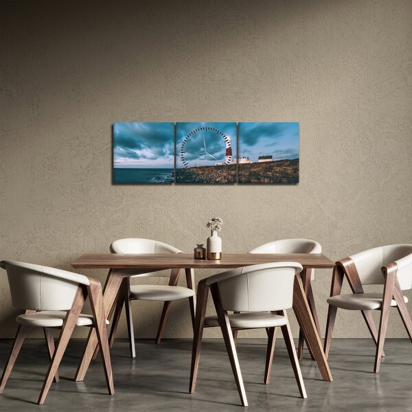 Világítótorony képe (órával) (90x30 cm)