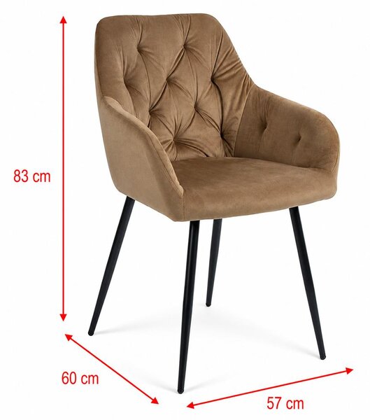 AVENBERG LOREN Étkezőszék szett - 2 db, bézs