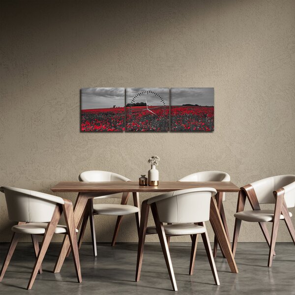 Pipacsos kép (órával) (90x30 cm)