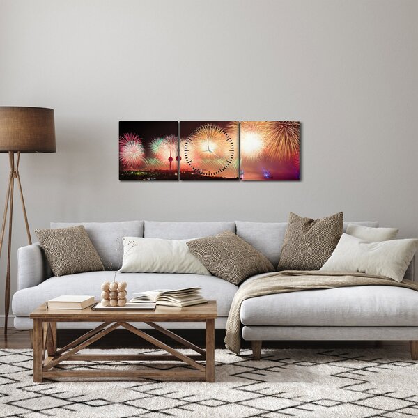 Tűzijáték képe (órával) (90x30 cm)