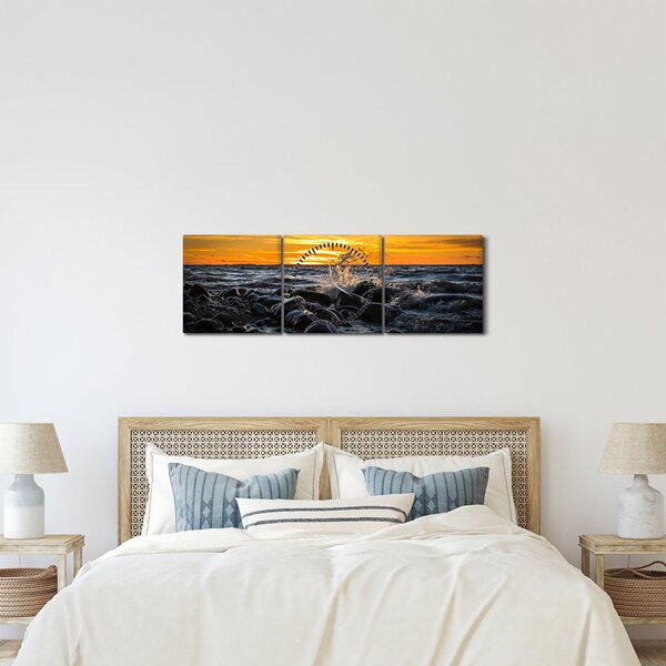 A tenger hullámai képe (órával) (90x30 cm)