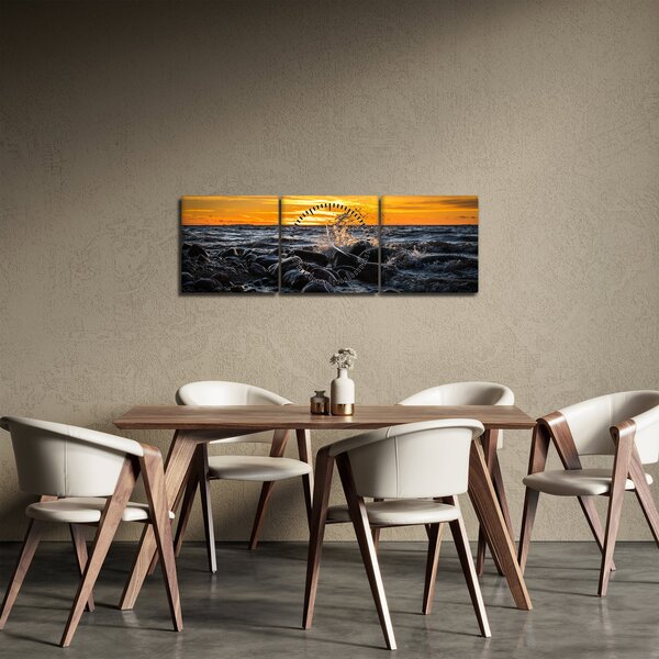 A tenger hullámai képe (órával) (90x30 cm)