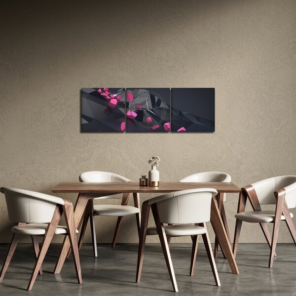 A 3D absztrakció képe (órával) (90x30 cm)